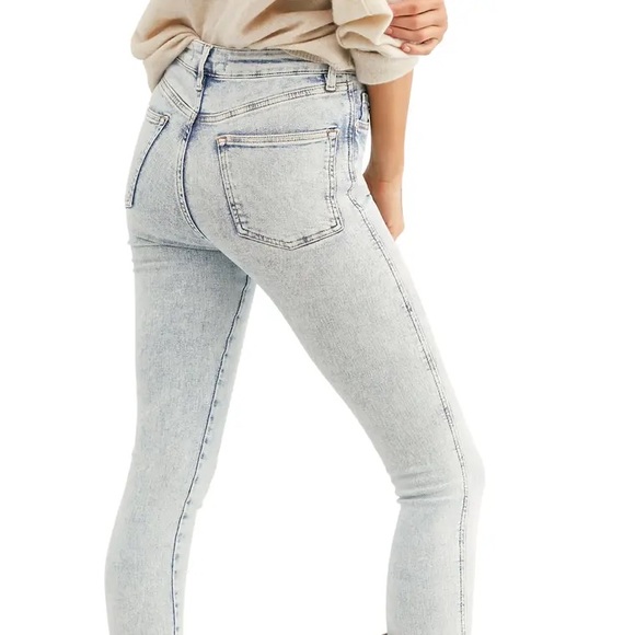 HP⭐️FREE PEOPLE Raw High-Rise Jeggings NWT 27 Acid - Picture 10 of 16